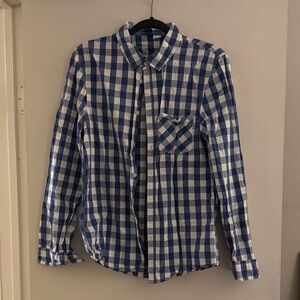 Blue and White Gingham Men's Shirt